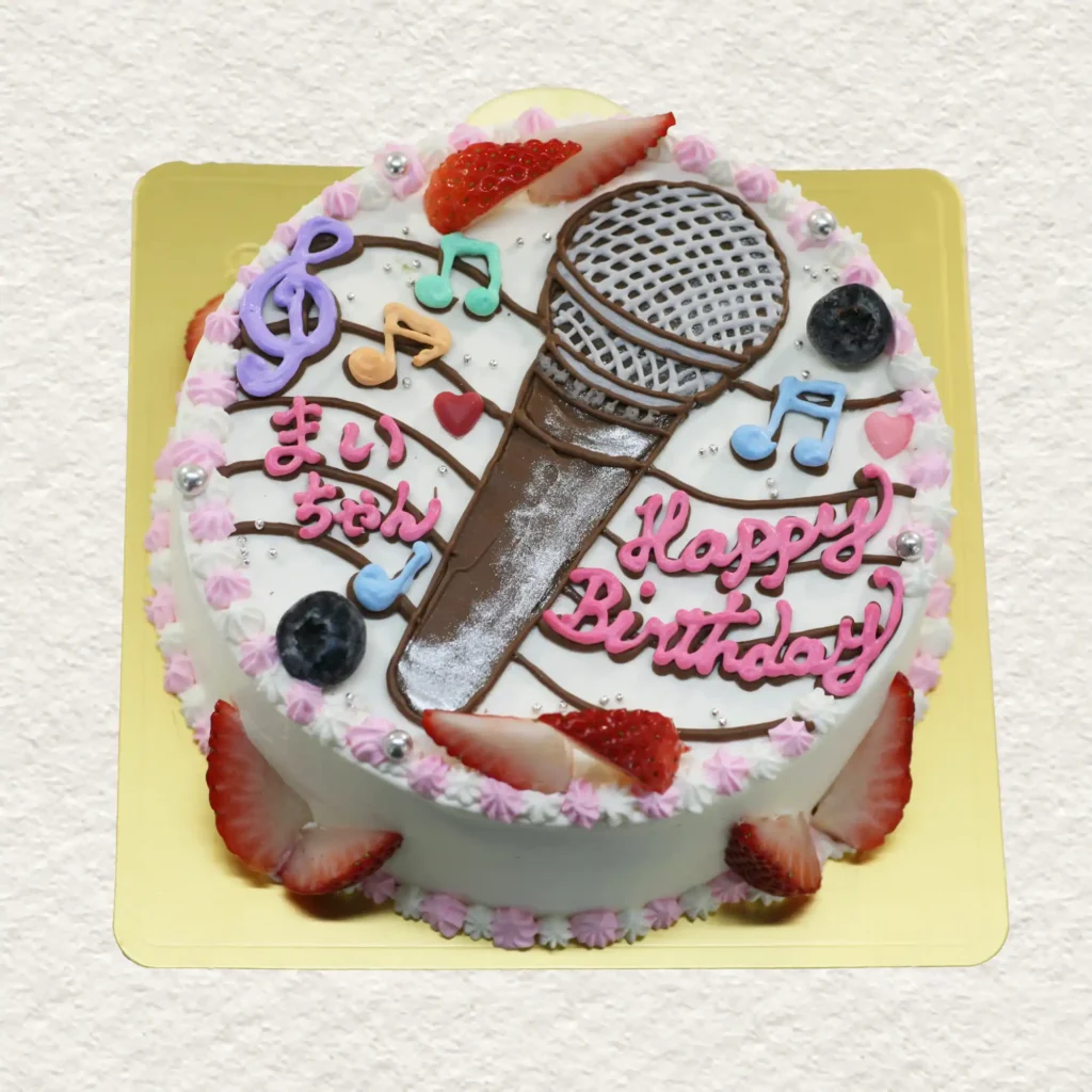 マイクのイラストケーキ