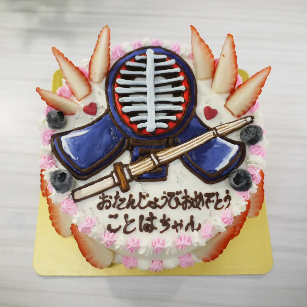 剣道のイラストケーキ