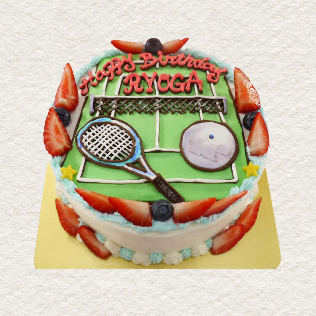 テニスのイラストケーキ