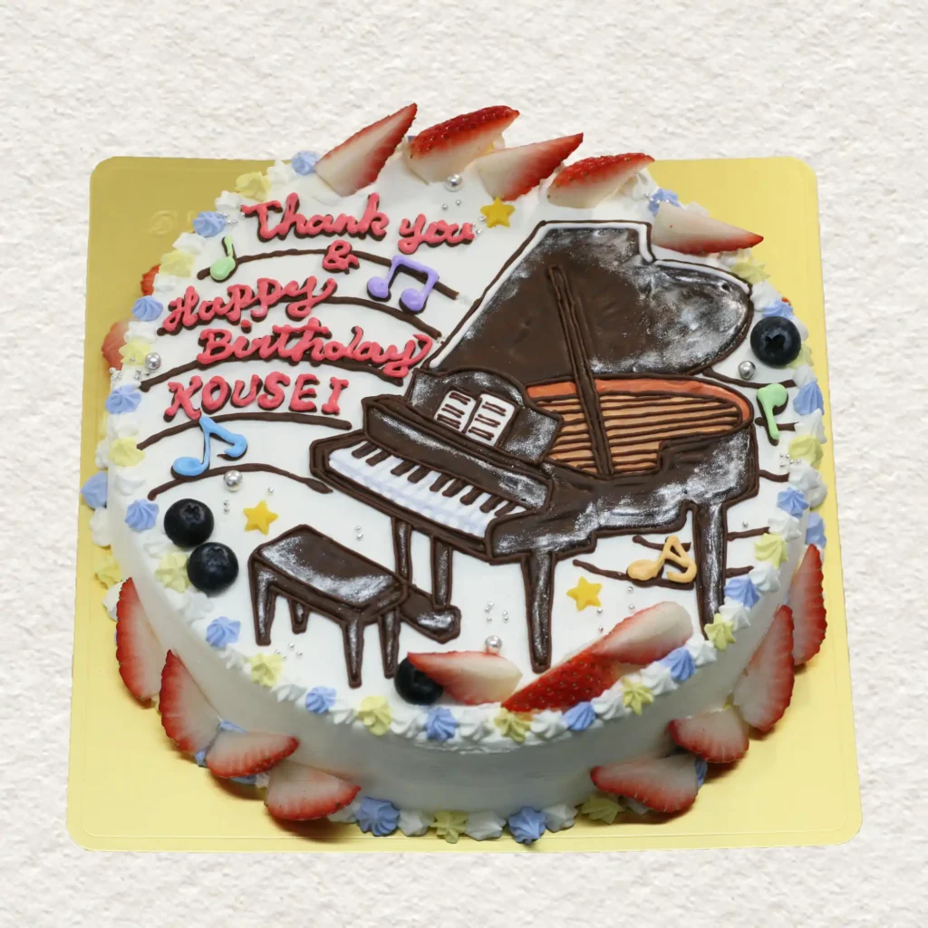 ピアノのイラストケーキ