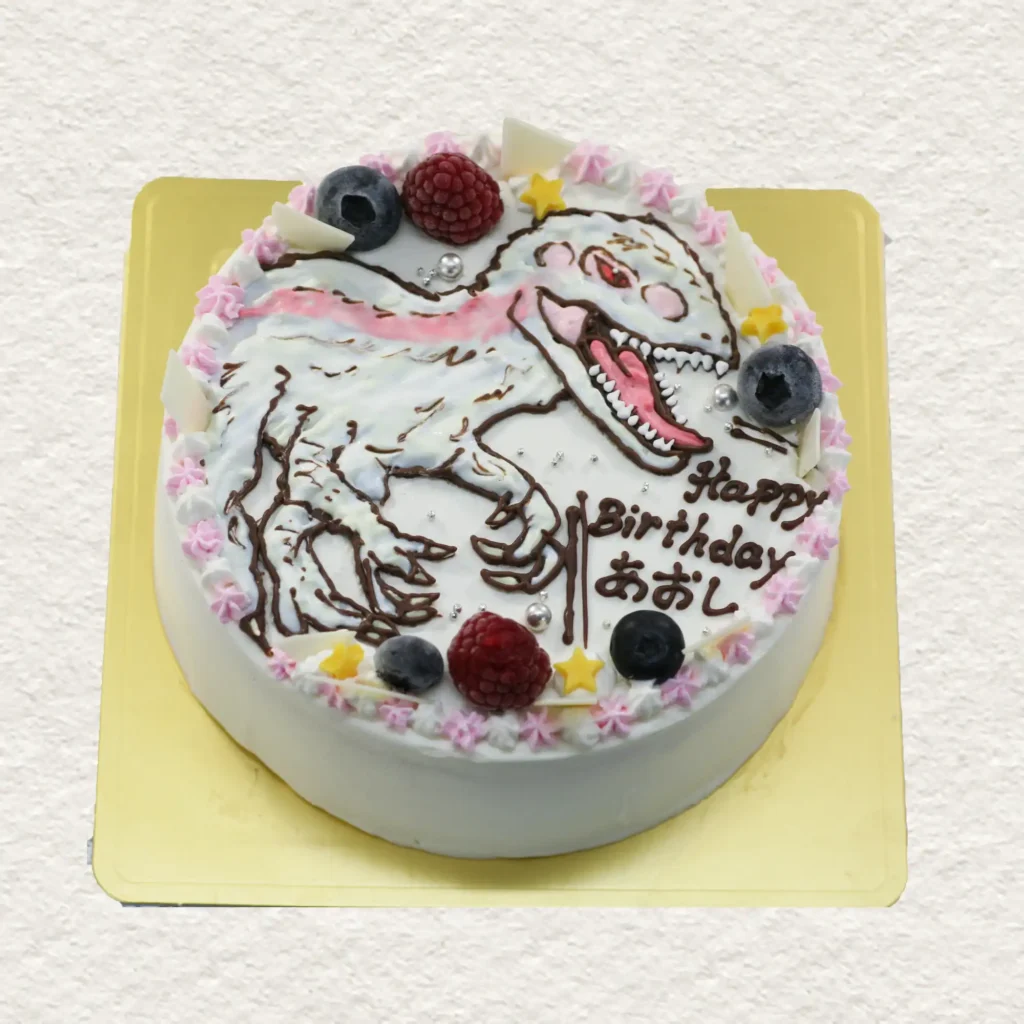 インドミナスレックスのイラストケーキ