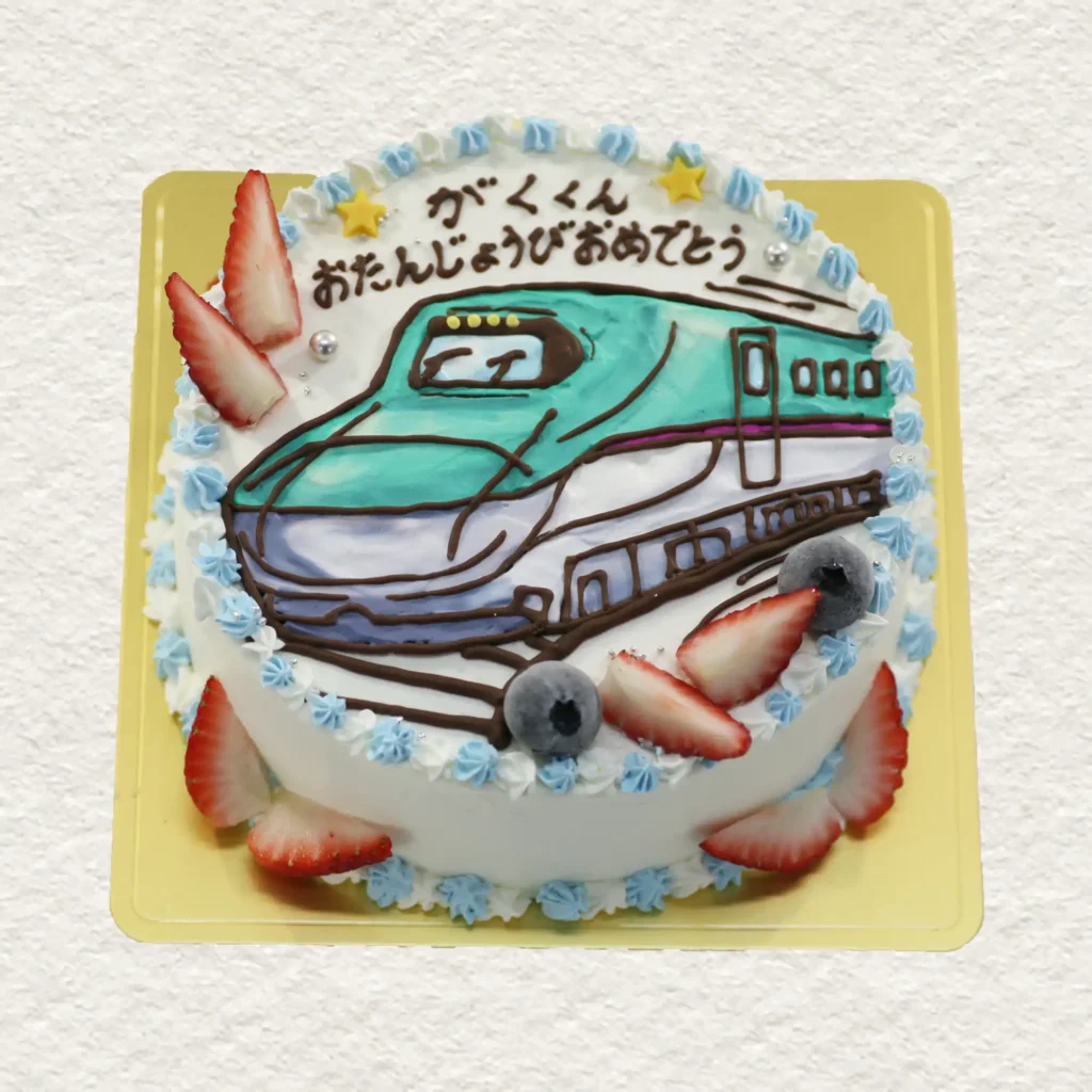 新幹線のイラストケーキ
