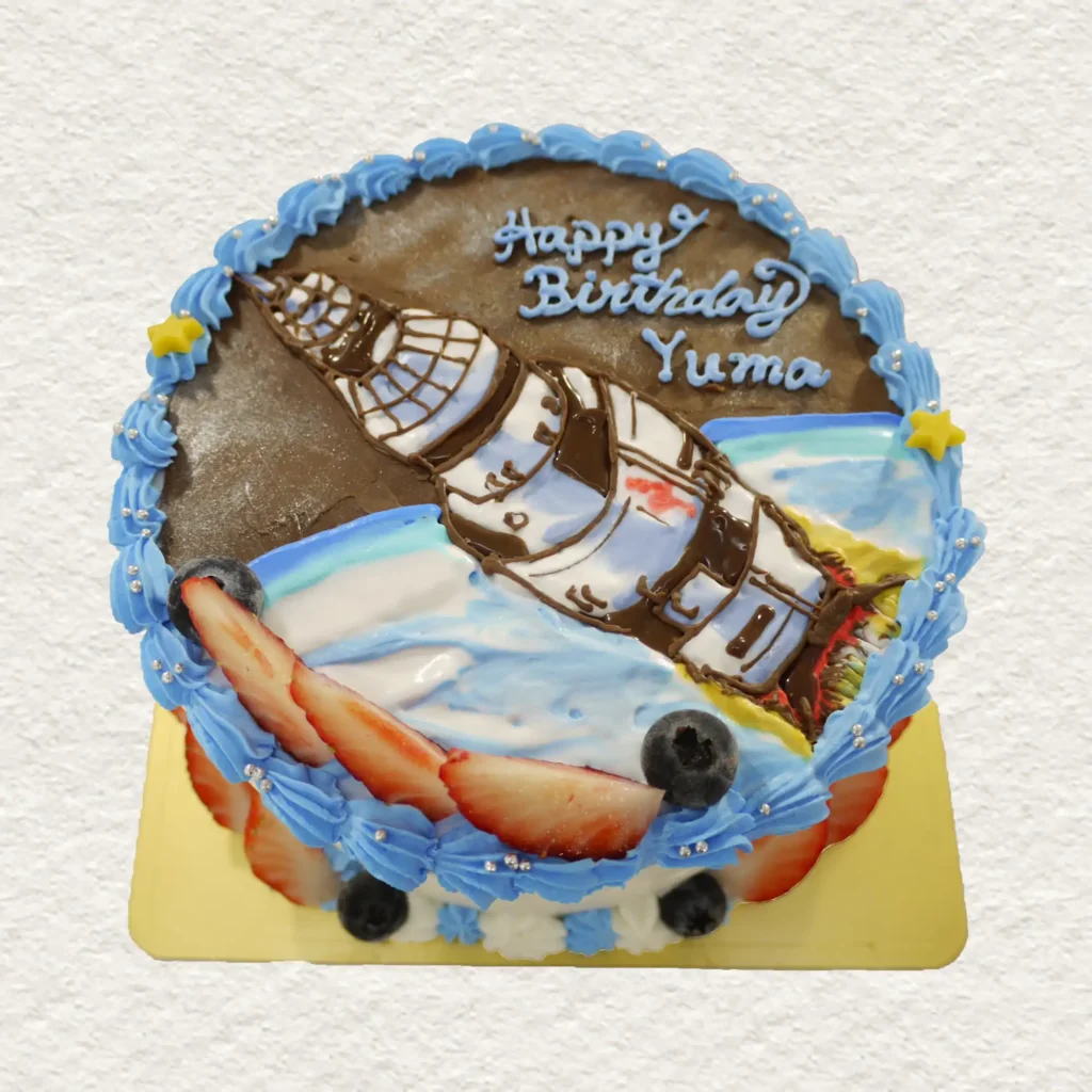 ロケットのイラストケーキ