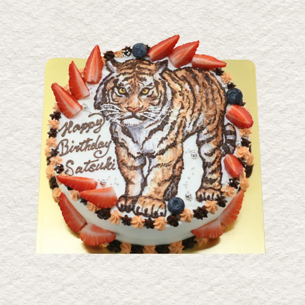 とらのイラストケーキ