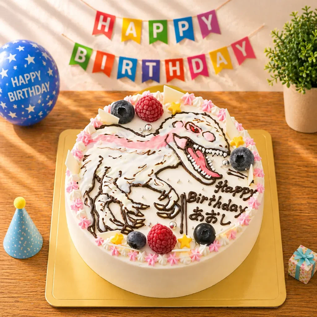 インドミナスレックスの誕生日ケーキ｜最強恐竜イラストケーキ 全国配送