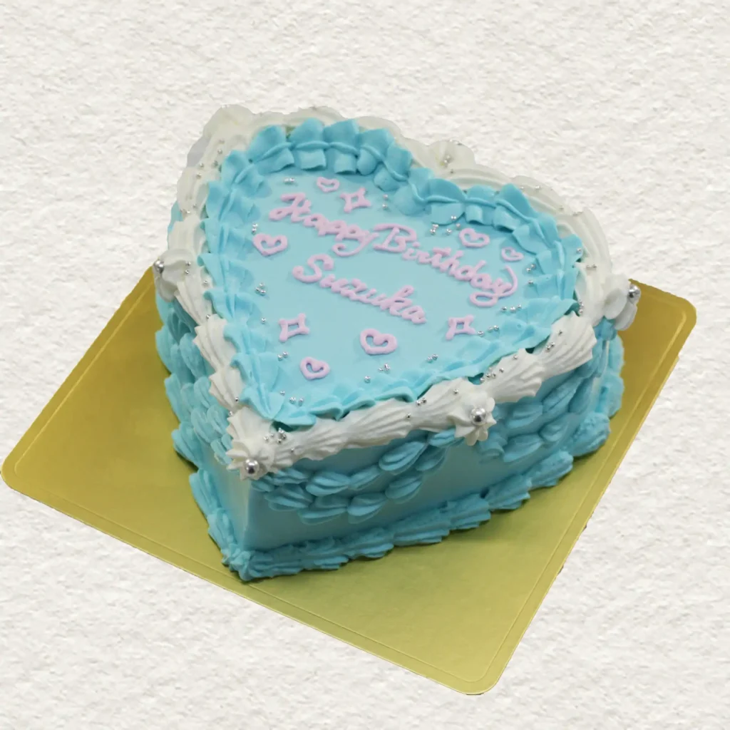 盛岡のセンイルケーキ ブルーハート 韓国風 誕生日 推し活 オーダーケーキ